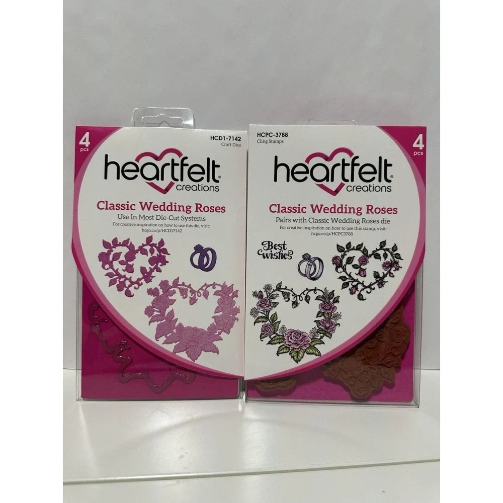 Heartfelt Creations Classic Wedding Roses – Cling Stamps & Craft Dies – Lot of 2